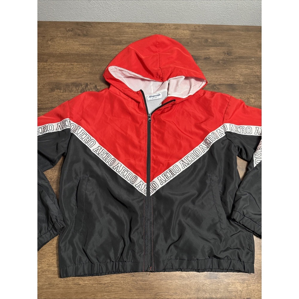 Aeropostale AERO Colorblock Windbreaker Hooded Full Zip Jacket Women Size Large